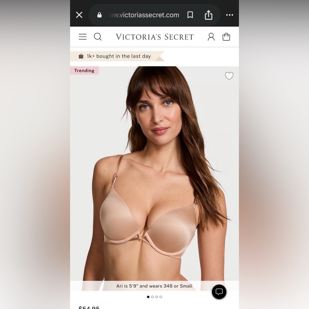 NWT Victorias Secret Bombshell Add 2 Cups Padded Push Up Bra 36C Smooth Praline - Picture 13 of 15